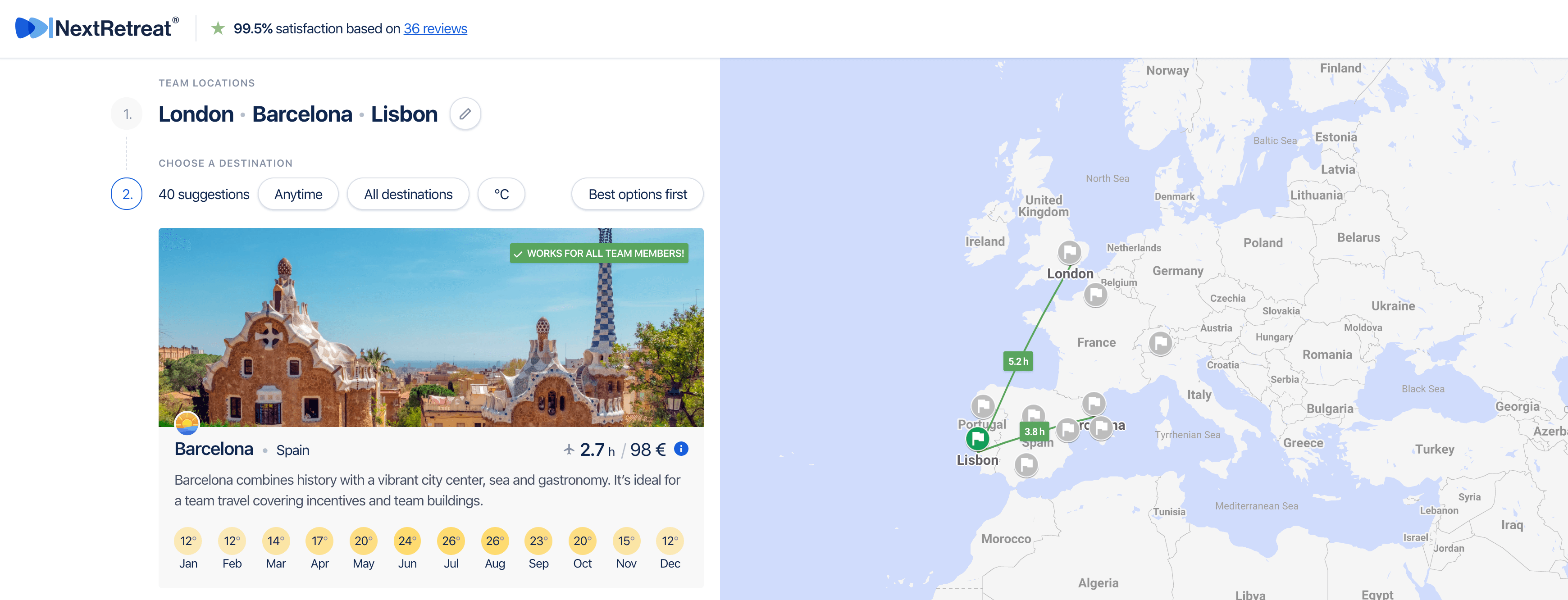 NextRetreat app for team travel