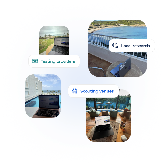 Scouting venues, researching destinations and testing local providers